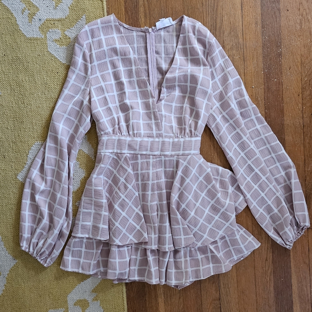 Pink Romper with Bubble Sleeves